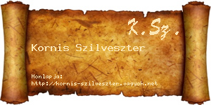Kornis Szilveszter névjegykártya